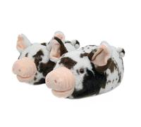 Onmygogo Fuzzy Winter Animal Slippers for Men and Women (Spotted Pig, UK size 6-9)