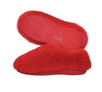 Onmygogo Women's Fuzzy Memory Foam Slippers, Faux Fur Winter Slippers, Slip-On Warm House Shoes for Indoor & Outdoor(red,UK size 6.5-7.5)