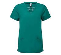ONNA BY PREMIER Invincible Stretch Women's Tunic, 4-Way Stretch for Easy Movement, Breathable Fabrics, Recycled Polyester, V-Neck Style with Two Front Pockets, Modern Fit, Colour Clean Green Size M