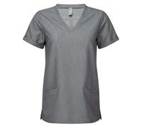 ONNA BY PREMIER Invincible Stretch Women's Tunic, 4-Way Stretch for Easy Movement, Breathable Fabrics, Recycled Polyester, V-Neck Style with Two Front Pockets, Modern Fit, Colour Dinamo Grey Size M