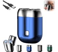 Onnowadays Shaver, 2025 New Onnowadays Upgrade Pocket Shaver, Mini Shavers,Rechargeable Dual-Head Electric Waterproof Grooming Device, USB Charging for Car, Travel, Home Use (Blue)