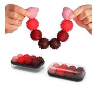 ONO Signets - Silicone Magnetic Balls with Textured Dimples, Bumps, and Waves | Fun to Play with Fidget Toy for Adults | Help Relieve Stress, Anxiety, Tension (Ruby, Set of 8)