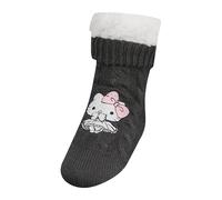 ONOMATO! Hello Kitty Women's Socks, 35-38, Pack of 3, Cuddly Socks, Non-Slip, Soft Material, Dark Grey Stopper Socks for Warm Feet, Comfortable Fit