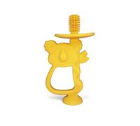 Onomie Teething Toy, Safe & Easy to Hold BPA Free Silicone Teethers, 360° Baby Toothbrush with Suction Base, Teether Toys Best for Babies 6-12 Months (Koala Yellow)