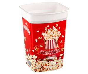 ONONEXPRESS 6 pcs Red Colour Reusable Plastic Popcorn Containers/Popcorn Bowls Set for Movie Theater Night - Washable in the Dishwasher - (BPA Free) (RED - 6)