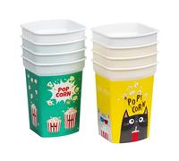 ONONEXPRESS MIX pcs Reusable Plastic Popcorn Containers/Popcorn Bowls Set for Movie Theater Night - Washable in the Dishwasher - (BPA Free) (6)