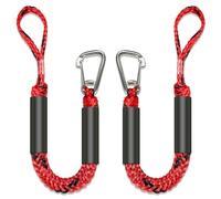 ONOSHIP 2FT Anchor Bungee Line 316 Stainless Clip Boat Bungee Dock Lines 2PCS (Red&Black, 2 Feet)