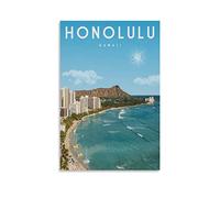 ONOTIO Honolulu Hawaii Vintage Travel Posters Lake 16x24inch(40x60cm) Wall Art Picture Print Canvas Art Poster Modern Family Bedroom Decor Posters