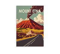 ONOTIO Mount Etna Italy Vintage Travel Posters Landscape 12x18inch(30x45cm) Wall Art Picture Print Canvas Art Poster Modern Family Bedroom Decor Posters