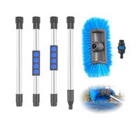 Onperpoe 160 cm Car Wash Brush Long Handle Car Washing Brush with Water Adapter, Car Cleaning Kit Soft Bristle Cleaning Mop with 4 Extendable Telescopic Brush for Solar Panel Van Truck Caravan