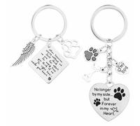 Onperpoe 2 Pcs Pet Memorial Gifts Dog Keyring for Dog Cat Lover Puppy Footprints Keychain Dog Charm Dog Memorial Gifts Sympathy Bereavement Gifts for Pet Loss Gifts Dog Remembrance Gifts with Paws