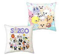 Onperpoe 2 PCS Stray Merch Cushion Covers 45 x 45 cm, SKZ Cushion Cover with Printed Stray K Animal Pattern, Skzoo Gifts Pillow Case for Bedroom, Livingroom, Couch Sofa