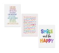 Onperpoe 3 Pcs Inspirational Wall Art Colourful Posters for Bedroom, 8 x 10 Canvas Prints Mental Health Posters Unframed Inspirational Quotes Motivational Wall Art Decor for Room Home Office
