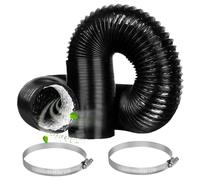 Onperpoe Aluminium PVC Exhaust Hose 125mm x 2m with 2 Steel Tyres for Air Conditioners & Tumble Dryer
