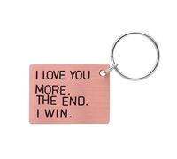 Onperpoe Anniversary Keyring Romantic Bronze Keychain I Love You More Keyring Gift Commemorative Engraving Key Chain Couples Gifts for Her Girlfriend Wife Partner for Wedding Valentines Day Christmas