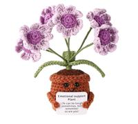 Onperpoe Artificial Flowers, Positive Spring Flowers Artificial Crochet Flowers, Emotional Support Plant for Thank You Gifts, Positive Crochet Wool Doll for Wedding Gifts Party Decoration