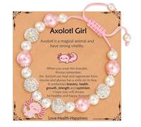 Onperpoe Axolotl Bracelet with Positive Affirmation Card, Charm Axolotl Gifts Cute Bracelets for Girls Daughter Granddaughter Niece Birthday Christmas Graduation (B)