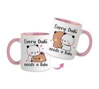 Onperpoe Bubu Dudu Mug Valentines Gifts for Him Her, Kawaii Bubu and Dudu Gifts for Boyfriend Girlfriend, Double-Sided Printed Mug for Valentines Day Husband Wife Couple Anniversary