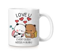 Onperpoe Bubu Dudu Mug Valentines Gifts for Him Her, Kawaii Bubu and Dudu Gifts for Boyfriend Girlfriend, Double-Sided Printed Mug for Valentines Day Husband Wife Couple Anniversary (C)