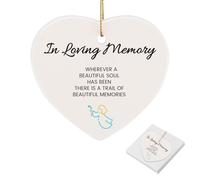 Onperpoe Ceramic Pendants Keepsake Bereavement Gifts Hanging Ornament Sympathy Gift - Thinking of You Wherever a Beautiful Soul Has Been There is a Trail of Beautiful Memories (Angel)