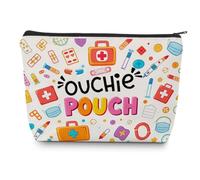 Onperpoe Colorful Canvas Medicine Storage Pouch, Zippered Medical Organizer for Daily & Travel Use, Medication Bag, Medicine Pouch Cosmetic Storage Bag with Vibrant Designs (Multi-Color-B)