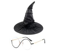 Onperpoe Elphaba Costume Witches Hat Elphaba Glasses Witch for Wicked Costumes Accessories Wizard Hat Halloween Party Carnival Cosplay Outfits Props Fancy Dress