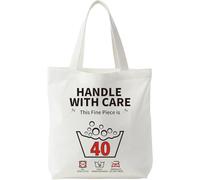 Onperpoe Funny Canvas Tote Bag 40th Birthday Gifts for Women, Funny 40th Birthday Gift Ideas Tote Bag 40th Presents, Reusable Grocery Canvas Bag 40th Gifts for Female Her Wife Friends Sister