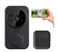 Onperpoe HD Battery Video Doorbell Smart Doorbell Camera Wireless with Ring Chime, WiFi, Night Vision, 2-way Call, Home Security System Black