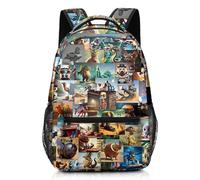 Onperpoe Italian Brainrot Boys School Bag, Oxford Cloth Material Rucksack for Boys, Brainrot Backpack, Brain Rot School Backpack, School Bags for Teen Boy, Kids, Back Packs for Hiking, Travel
