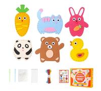 Onperpoe Kids Sewing Kit - Animal Set (Panda, Cat, Bear, Duck, Rabbit, Carrot) - Introduction to Sewing - Ages 5+