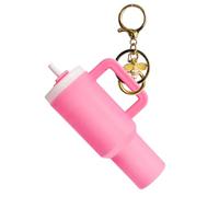 Onperpoe Mini Tumbler Keychain Accessories for Stanley Cup, Cute Stanley Charms with Bee Pendant, Fashion Tumbler Keychain for Women Girls Handbag Backpack Purse (Pink)