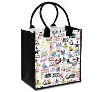 Onperpoe Musical Theatre Gifts Broadway Tote Bag, Reusable Large Capacity Grocery Drama Double Sided Printed Canvas Tote Bag Theatre Gifts for Women Musical Lovers Shoulder Bag