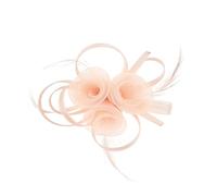 Onperpoe Pale Pink Fascinators for Weddings, Elegant Mesh Flower Light Pink Fascinator, Feather Fascinator Clip Headband Hair Fascinators for Women Girls Wedding Guests Accessories Evening Party Prom