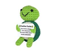 Onperpoe Positive Turtle Gifts, Positive Crochet Turtle with Affirmation Card, Emotional Support Gift, Worry Dolls Positive Crochet Animals Cute Stuff Knitted Turtle Cheer Up Gifts for Women Men