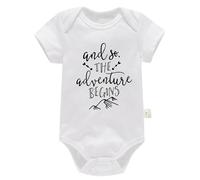 Onperpoe Pregnancy Announcement Onesie Bodysuit Cotton Pregnancy Baby Announcement and the Adventure Begins Unisex Baby Bodysuit Vest Pregnancy Reveal Gift Idea for Dad or Grandparents