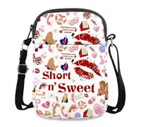 Onperpoe Sabrina Theme Cross Body Bag, Singer Merch, Polyester Material Sabrina Phone Bag with Double-Sided Different Patterns Shoulder Bags Music Lover Gifts for Friends Fans Enthusiasts