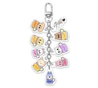 Onperpoe Stray Cute Keychain Cartoon Animal Keyring, Double-Sided Acrylic Pendant, Anime Keychain for Fans Merch Party Supplies (C)
