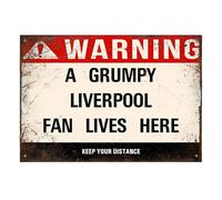 Onperpoe Street Sign for Liverpool Gifts for Men Boys Fan Metal Poster | A GRUMPY LIVERPOOL FAN LIVES HERE, Funny Liverpool Gifts, Vintage Wall Art Decor for Home Room Bedroom