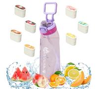 Onperpoe Water Bottle with Flavour Pods, 1000ml Leakproof New Scented Water Bottle with 7 Flavour Pods Starter Set 0 Sugar Calorie BPA Free Drinking Cup for Gym School Outdoor Sports, Purple