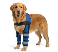 OnPet Dog Knee Brace with 4 Support Strips, Adjustable Elbow and Knee Support for Front Legs, Reflective Anti Licking Leg Wrap for Arthritis, Calluses, Injury Recovery (Medium)