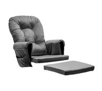 ONPNO Glider Rocker Chair Cushions Set - 5PCS Back/Seat/Footstool/Arms Thicken Cushions for Nursery Chair Universal, Soft Velet Cover Easy to Clean, w/Storage Pocket, Dark Grey