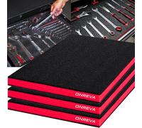 ONREVA Tool Box Foam 16x12x1 inch 3Pack, Foam Inserts for Cases, Polyethylene Storage Sheets for Toolbox Hard Case, Tool Shadow Insert, Kaizen Organizer Sheet, Black with Red