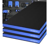 ONREVA Tool Box Foam 22x18x2 inch 3Pack, Foam Inserts for Cases, Polyethylene Storage Sheets for Toolbox Hard Case, Tool Shadow Insert, Kaizen Organizer Sheet, Black with Blue