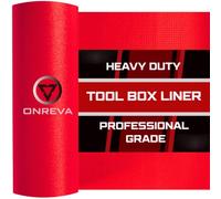 ONREVA Tool Box Liner 18" wide x 24 Ft, 1/8" Thick Heavy Duty Toolbox Drawer Liners for Tool Chest Cabinet Workbench & Garage Shelf, Protective Non-slip Mat for Mechanics & Workshops, Red