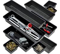 ONREVA Tool Box Organizer Tray Divider Set, Extra Large Toolbox Trays, Tool Box Organizers and Storage Kit, Rolling Tool Chest Drawer Bins, Hardware Screwdrivers Pliers Organization, 6pcs