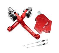 Onrksreb Compatible for BETA RR 350 4T 350RR 2012 2013 2014 2015 2016 2017 2018 2019 2020 2021 Motocross Foldable Brake Clutch Levers Stunt Easy Pull Cable System CNC Accessories(Red)