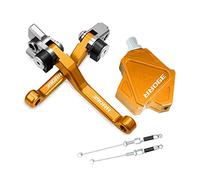 Onrksreb Compatible for BETA RR 390 4t 390RR 2015 2016 2017 2018 2019 2020 2021 Motocross Foldable Brake Clutch Levers Stunt Easy Pull Cable System CNC Accessories(Gold)