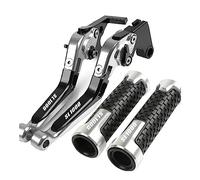 Onrksreb Compatible Parts for Aprilia Falco SL1000 2000 2001 2002 2003 2004 Motorcycle Clutch Brake Lever Extendable Adjustable Foldable Levers Handlebar Grips(Sliver)