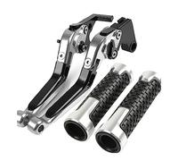 Onrksreb Compatible Parts for Hon&da CBR600 F2 F3 F4 F4i 1991-2007 2006 2005 Motorcycle Clutch Brake Lever Extendable Adjustable Foldable Levers Handlebar Grips(Sliver)