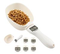 OnrySxn Pet Food Measuring Scoop Scale, 800g/1g Digital Dog Cat Food Measuring Scooper Detachable Precise Electronic Weighing Spoon Scale with LCD Screen Display for Kitchen Dispensing Baking Cooking